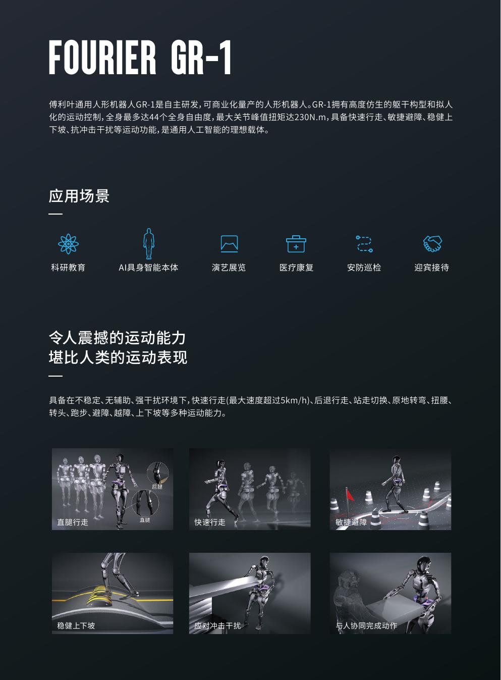 Fourier GR-1 official brochure specifications for GR-1 Pro edition